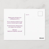 Zonnebloempruim Paarse Roos Lights Foto Dank u Briefkaart (Achterkant)