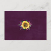 Zonnebloempruim Paarse Roos Trouwaccommodaties Informatiekaartje (Achterkant)