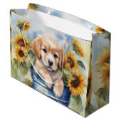 Zonnebloempup Groot Cadeauzakje (Achterkant Gekanteld)