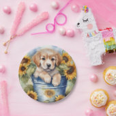 Zonnebloempup Papieren Bordje (Feest)