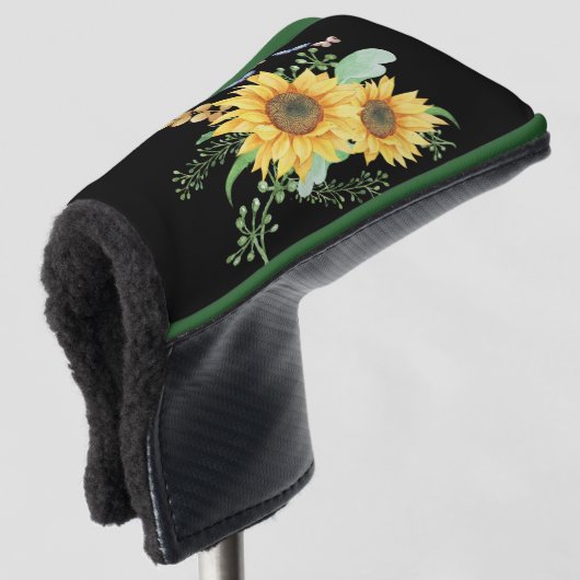 zonnebloempveer golfheadcover (3/4 voorkant)