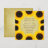 Zonnebloemrand bruiloft kaart (Voorkant / Achterkant)