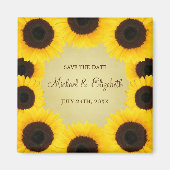 Zonnebloemrand De datum opslaan Magneet (Voorkant)