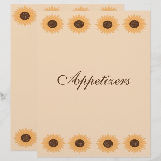 Zonnebloemrand Multomappen Pagina's invullen (Voorkant / Achterkant)