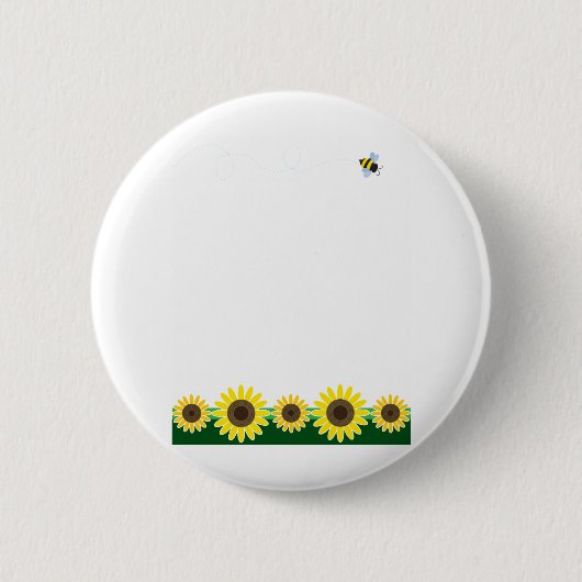 Zonnebloemrand Ronde Button 5,7 Cm (Voorkant)
