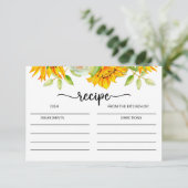 Zonnebloemrecept voor vrijgezellenfeest informatiekaartje (Staand voorkant)