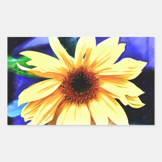 Zonnebloemrechthoekige Stickers (Voorkant)