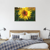 Zonnebloemreeks — Afdruk van schilderCanvas Canvas Afdruk (Insitu (Slaapkamer))