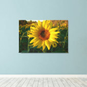 Zonnebloemreeks — Afdruk van schilderCanvas Canvas Afdruk (Insitu (Houten vloer))