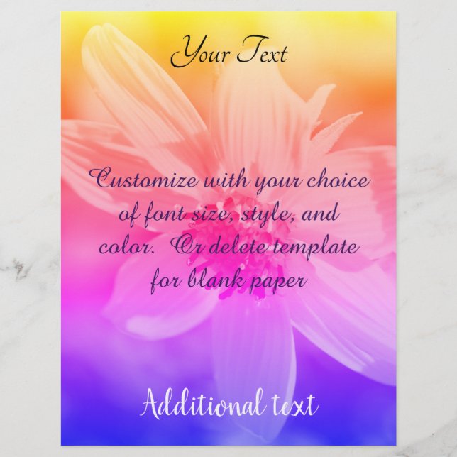 Zonnebloemregenboogkleuren Briefhoofd (Voorkant)