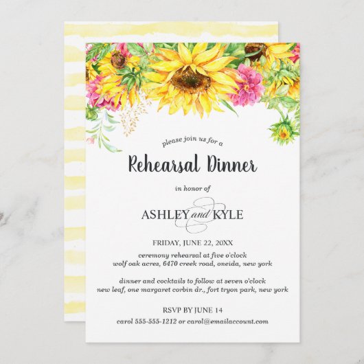 Zonnebloemrepetitie Innodiging Kaart (Voorkant / Achterkant)