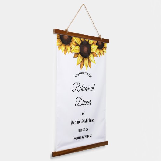 Zonnebloemrepetitie Welkomstwoord Hangend Wandkleed (Gebogen)