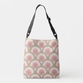 Zonnebloemretro - roze en bruin crossbody tas (Achterkant)