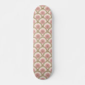 Zonnebloemretro - roze en bruin persoonlijk skateboard (Voorkant)