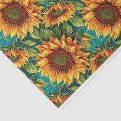 Zonnebloemreuzen met Turquoise Tissuepapier (Detail)