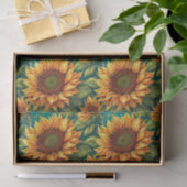 Zonnebloemreuzen met Turquoise Tissuepapier (Geschenk)