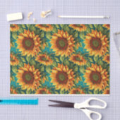 Zonnebloemreuzen met Turquoise Tissuepapier (Craft)