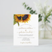 Zonnebloemrijke elegante BUDGET trouwuitnodiging (Staand voorkant)