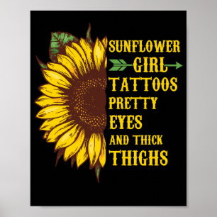Zonnebloemrijke Tattoos  ogen dikke dijen Poster