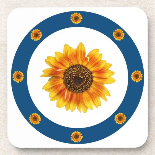 Zonnebloemring Bier Onderzetter (Voorkant)