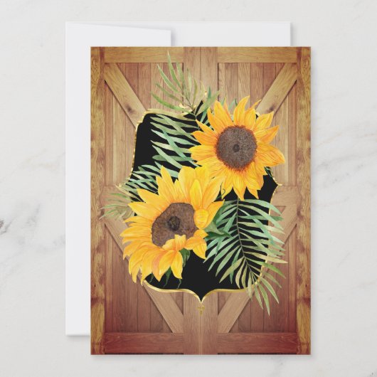 Zonnebloemroestvrijdeur Zwarte goudpartij Kaart (Achterkant)