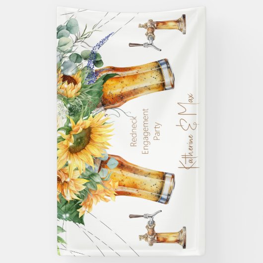 Zonnebloemroodhalslicht Bierpartij Spandoek (Verticaal)