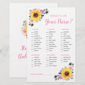 Zonnebloemroze Baby shower met paars (Voorkant / Achterkant)