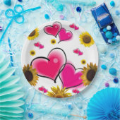 Zonnebloemroze Borden Papieren Bordje (Feest)