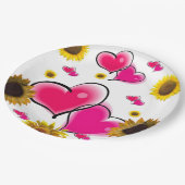 Zonnebloemroze Borden Papieren Bordje (Gekanteld)