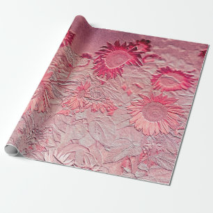 Zonnebloemroze Floral  Chic Decoupage Cadeaupapier