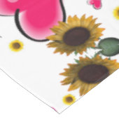 Zonnebloemroze harten Tablecloth Tafelkleed (Gekanteld)