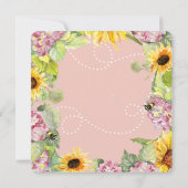 Zonnebloemroze hydrangeas, van mammie tot bijenblo kaart (Achterkant)