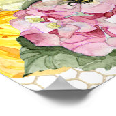 Zonnebloemroze hydrangeas, van mammie tot bijenblo poster (Hoek)