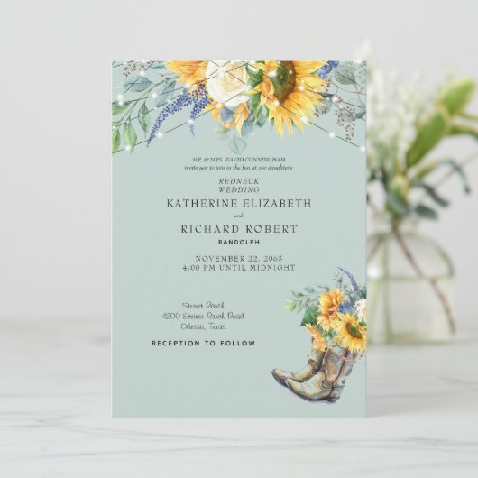 Zonnebloemroze laarzen kaart (Staand voorkant)