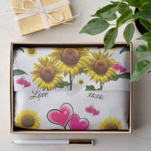 Zonnebloemroze papier (Geschenk)