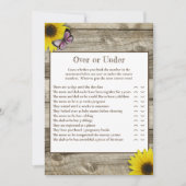 Zonnebloemroze vlinder boven of onder Baby shower Kaart (Voorkant)