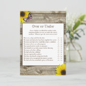 Zonnebloemroze vlinder boven of onder Baby shower Kaart (Staand voorkant)