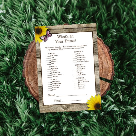 Zonnebloemroze wat er in je Baby shower zit Kaart