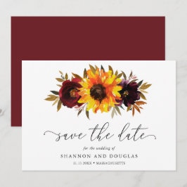 Zonnebloemrozen Rustieke Herfst Bloemen Elegante T Save The Date