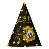 Zonnebloemschedels: Uniek naadloos patroon. Feesthoedjes (Achterkant)