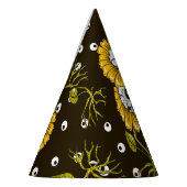 Zonnebloemschedels: Uniek naadloos patroon. Feesthoedjes (Links)