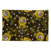 Zonnebloemschedels: Uniek naadloos patroon. Kussensloop (Achterkant)