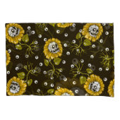 Zonnebloemschedels: Uniek naadloos patroon. Kussensloop (Voorkant)