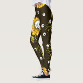 Zonnebloemschedels: Uniek naadloos patroon. Leggings (Links)
