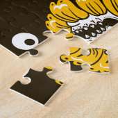 Zonnebloemschedels: Uniek naadloos patroon. Legpuzzel (Zijkant)