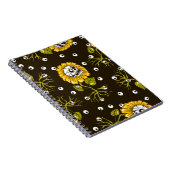 Zonnebloemschedels: Uniek naadloos patroon. Notitieboek (Rechterzijde)