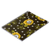 Zonnebloemschedels: Uniek naadloos patroon. Notitieboek (Linkerzijde)