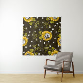 Zonnebloemschedels: Uniek naadloos patroon. Wandkleed (In Situ (horizontaal))