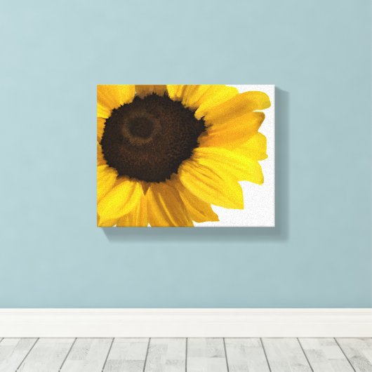 Zonnebloemschilderij sluiten canvas afdruk (Insitu (Houten vloer))