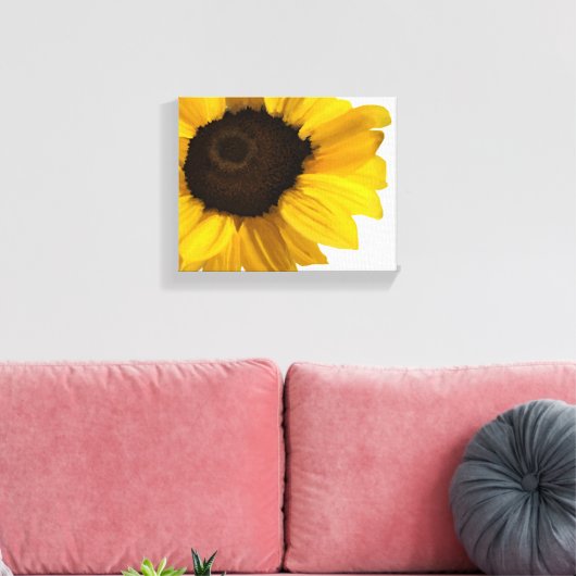 Zonnebloemschilderij sluiten canvas afdruk (Insitu (Woonkamer))